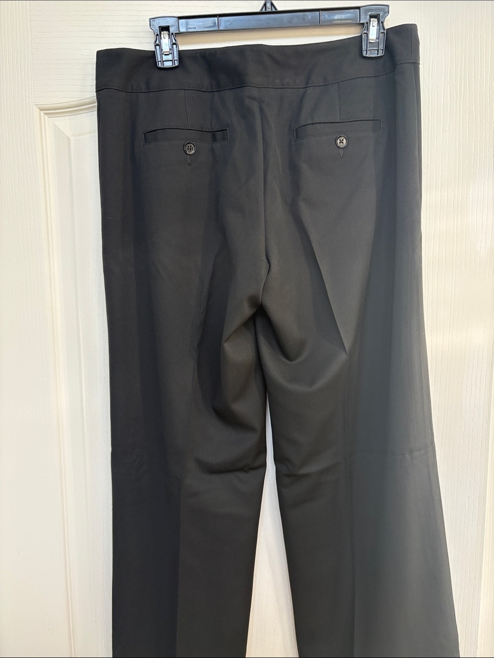 Express Black Wide-Leg Dress Pants with Button Waist Detail - Picture 6 of 7